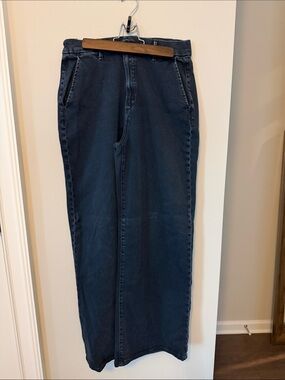 High-Rise Wide Leg Jeans in Dark Blue